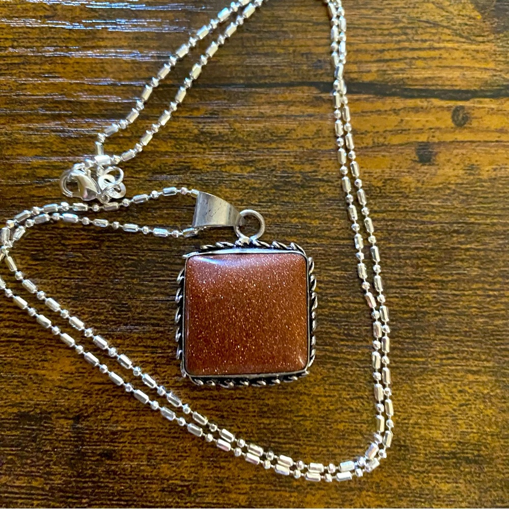 Goldstone Pendant Necklace